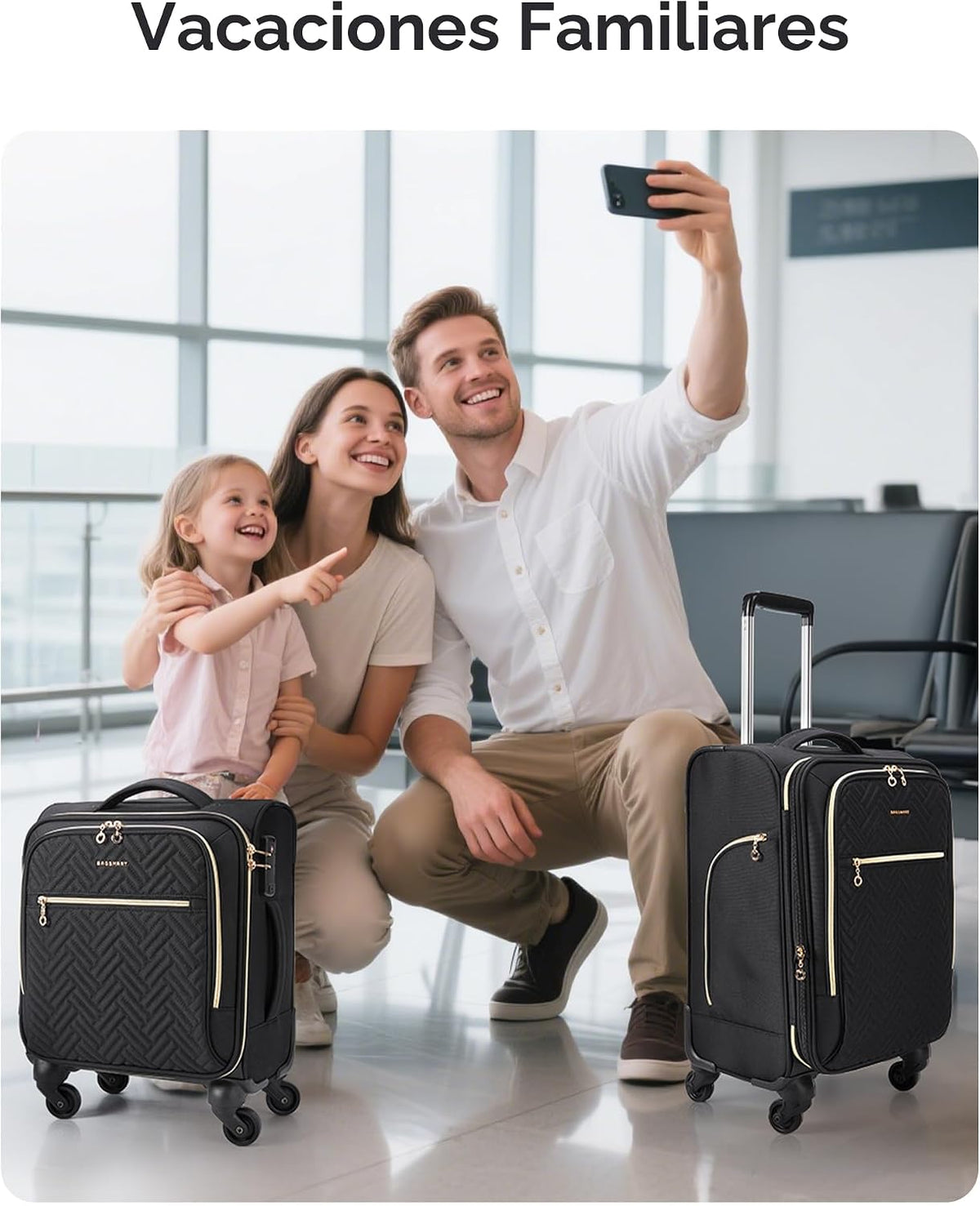 BAGSMART equipaje de mano giratorio expandible de 20 pulgadas, apro...