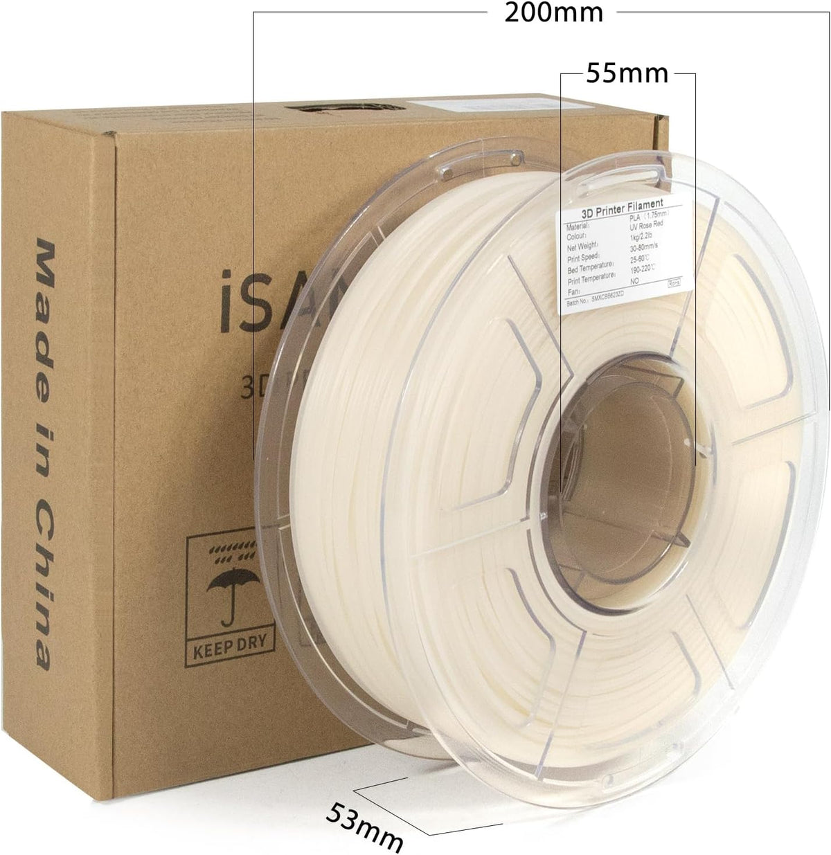 iSANMATE PLA+ Filamento de impresora 3D, cambio de color a rojo ros...
