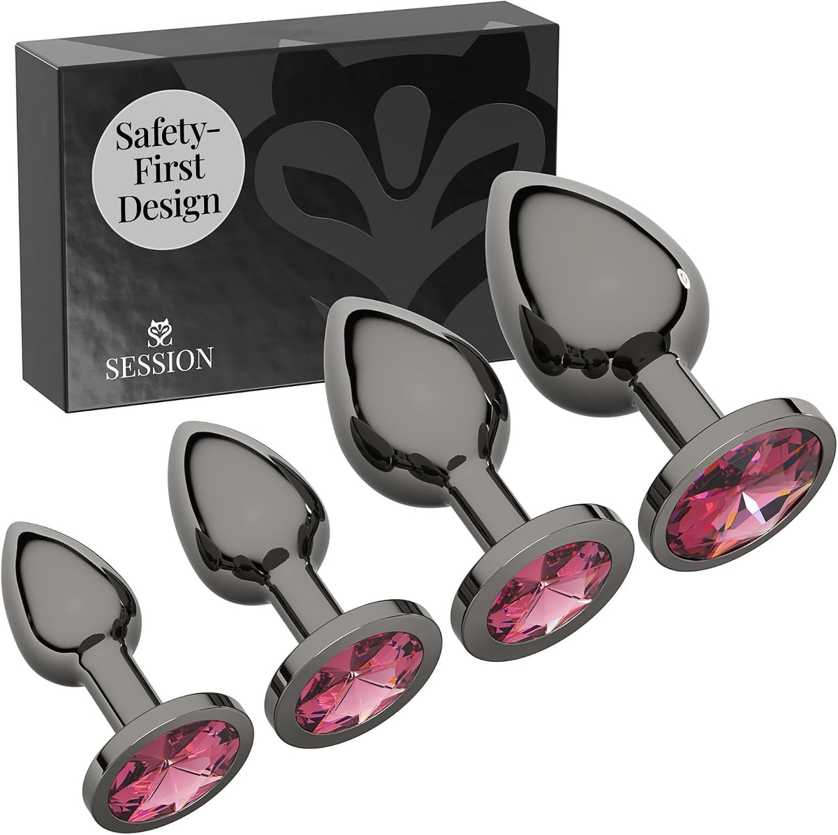 Session Jewel Butt Plug - Juego de 4 piezas para principiantes, ext...
