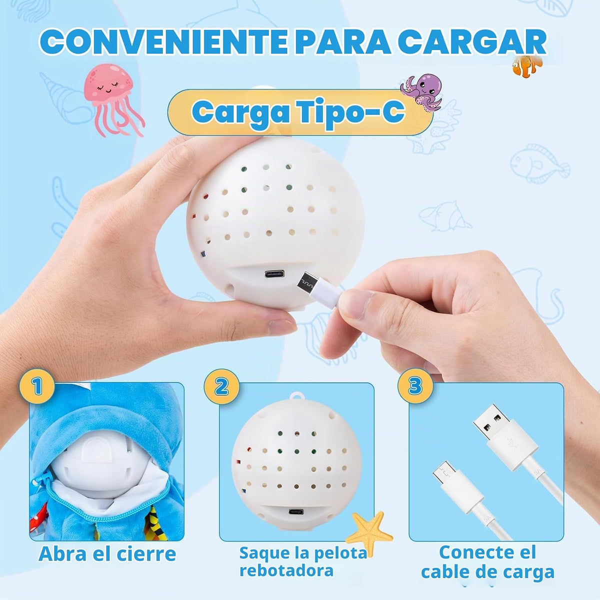Juguetes para bebés de 6 a 12 meses, juguetes musicales de pulpo sa...