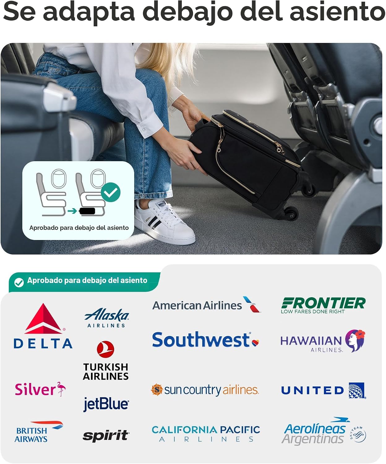 Bagsmart Equipaje de viaje Maleta de transporte, Equipaje debajo de...