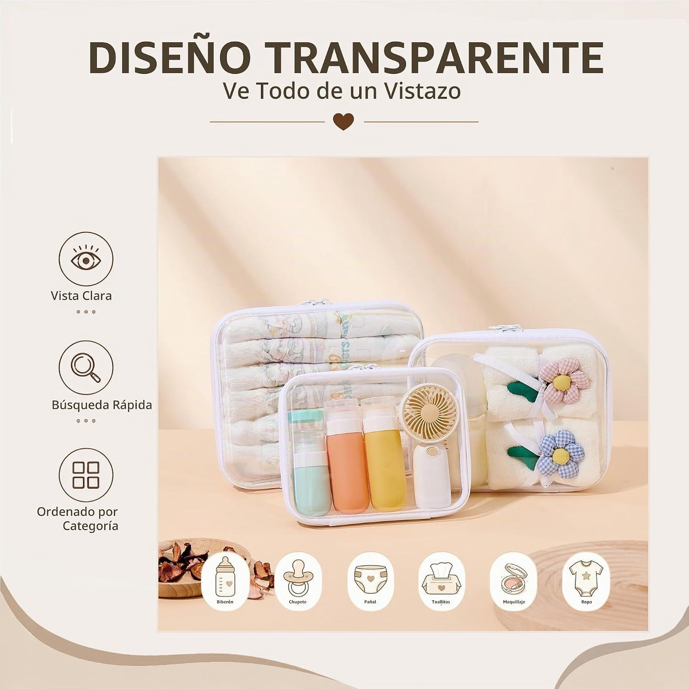 WELPIRT Bolsas organizadoras de bolsas de pañales de cáscara dura |...