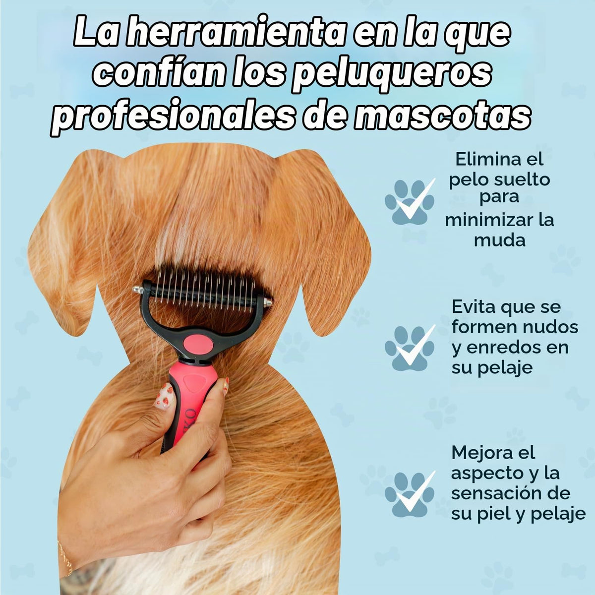 Sinko - Cepillo de pelo para perros y gatos, rastrillo de capa infe...