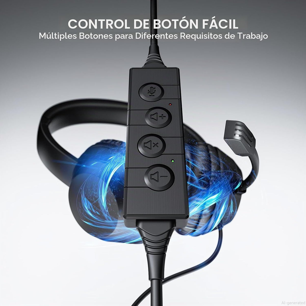 LEVN Auriculares con micrófono, auriculares USB con micrófono para...