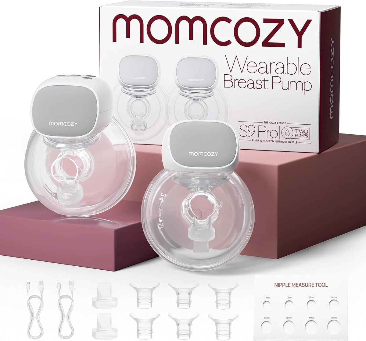 Momcozy S9 Pro - Extractor de leche portátil manos libres, 0.945 in...