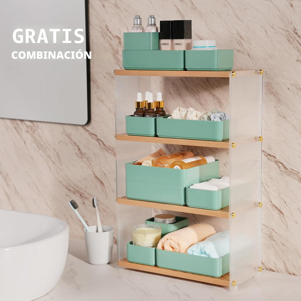 CHANCETSUI Juego organizador de cajones apilables de 11 piezas, ban...