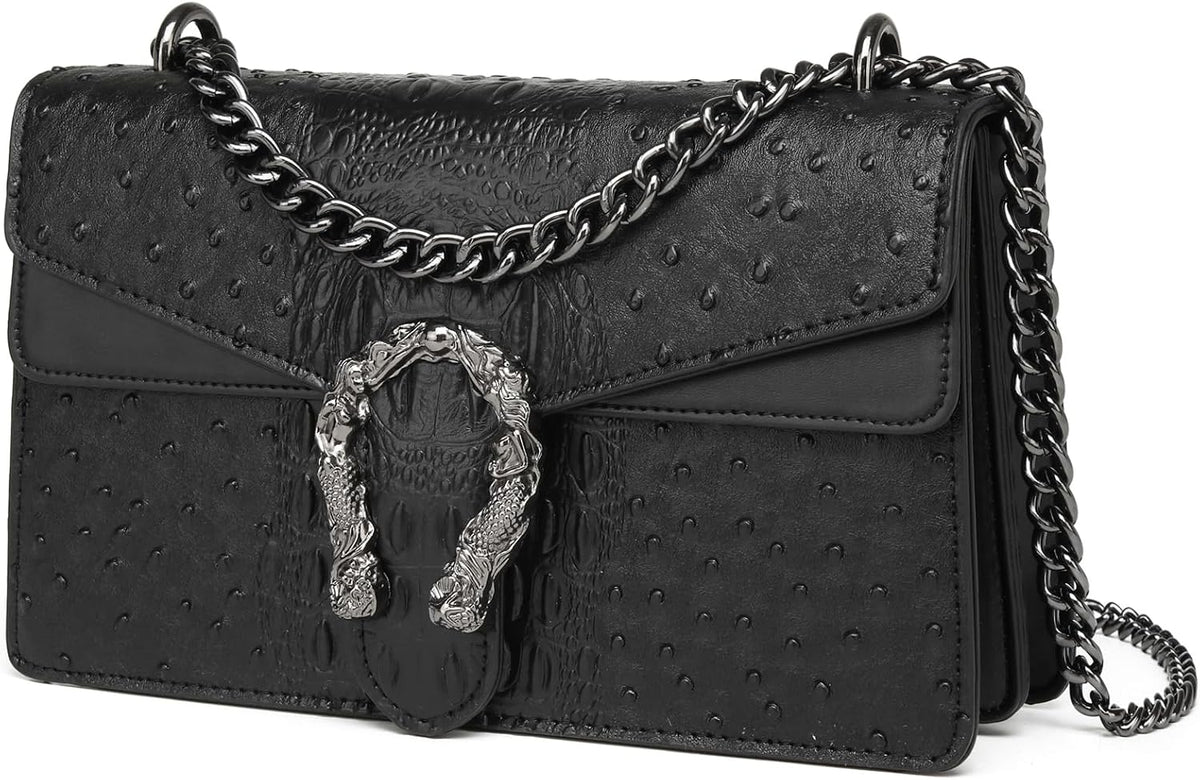 MYHOZEE Crossbody Bags for Women - Snake Printed Clutch Purses Leat...