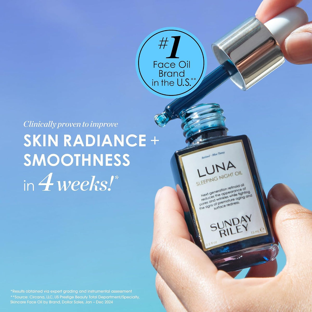 Sunday Riley Luna - Aceite nocturno antienvejecimiento con retinol...
