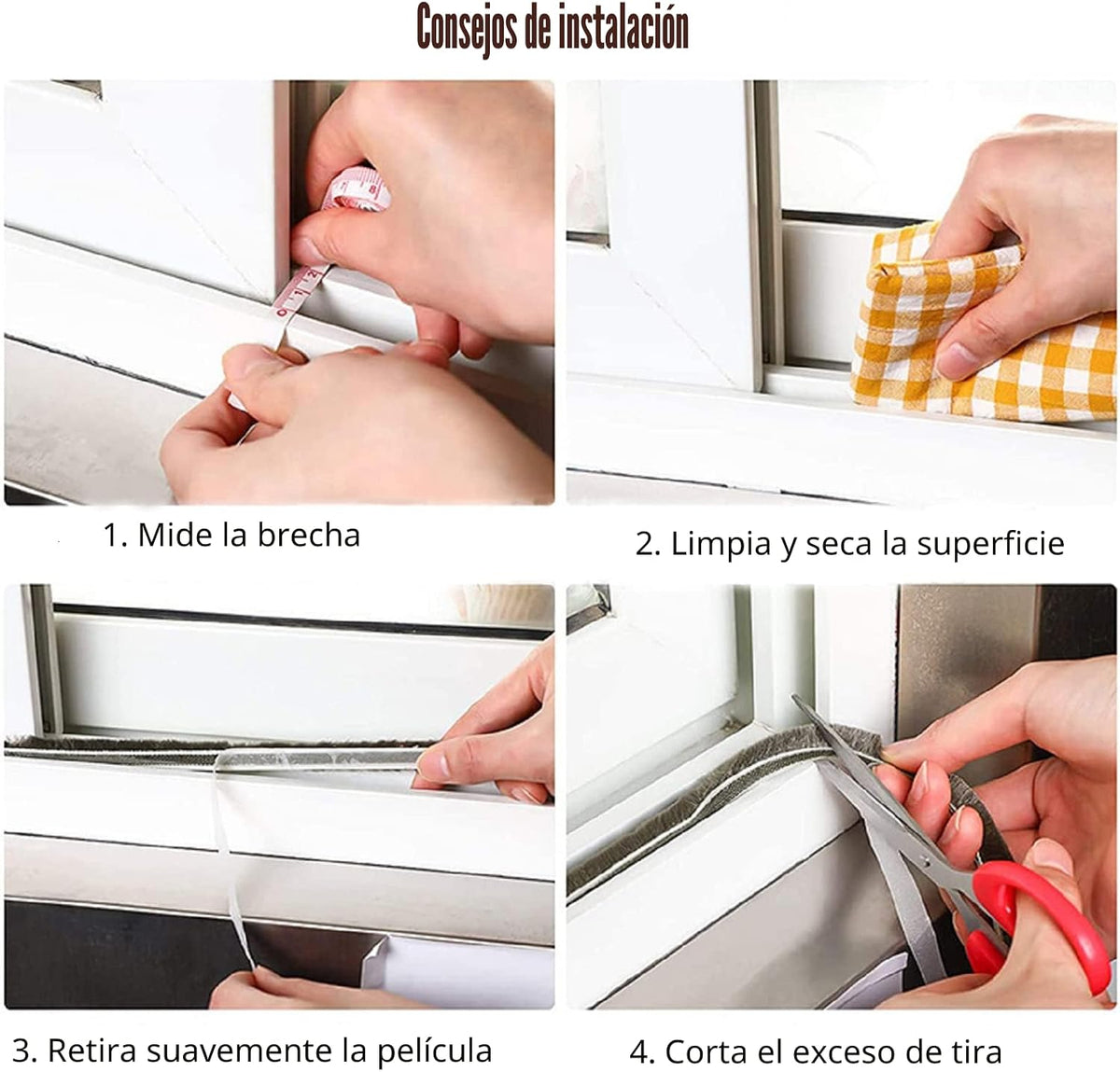 Tira de 10 metros de burlete autoadhesivo gris para puertas y venta...