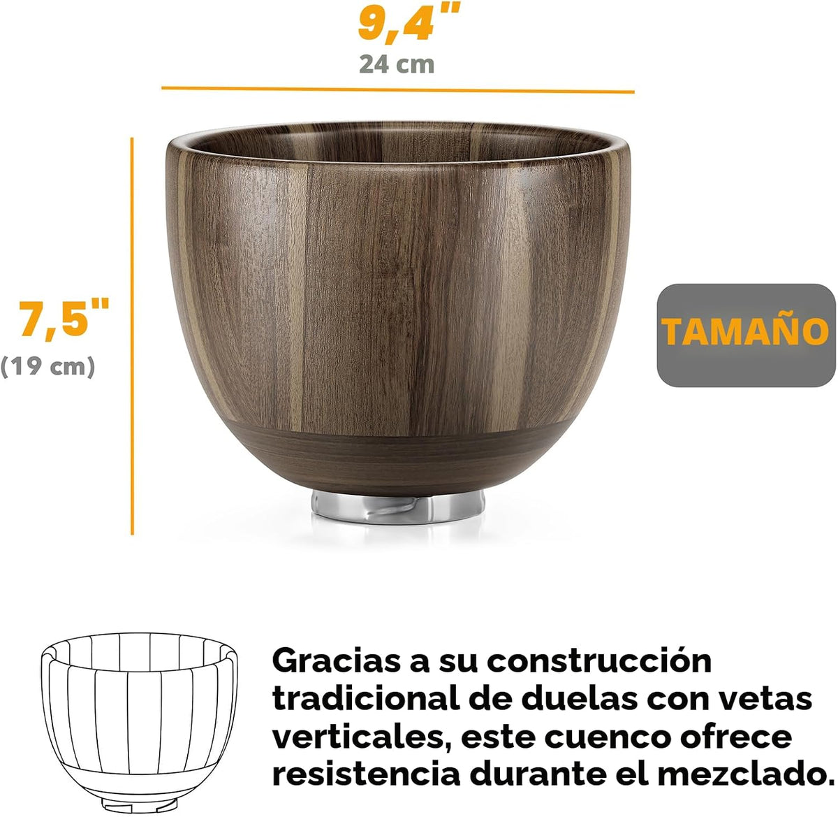 SpaceAid Cuenco de madera para mezclador \u2013 Kitchen Space Aid -...