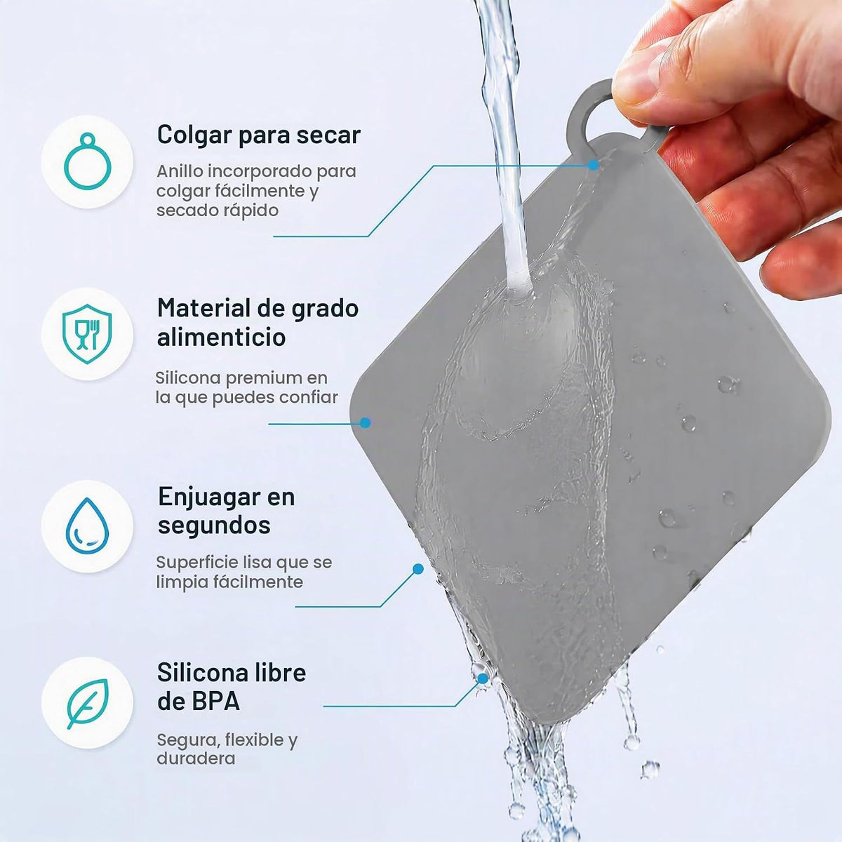 2 piezas de 8 x 8 pulgadas tapón de silicona para bañera, cubierta...