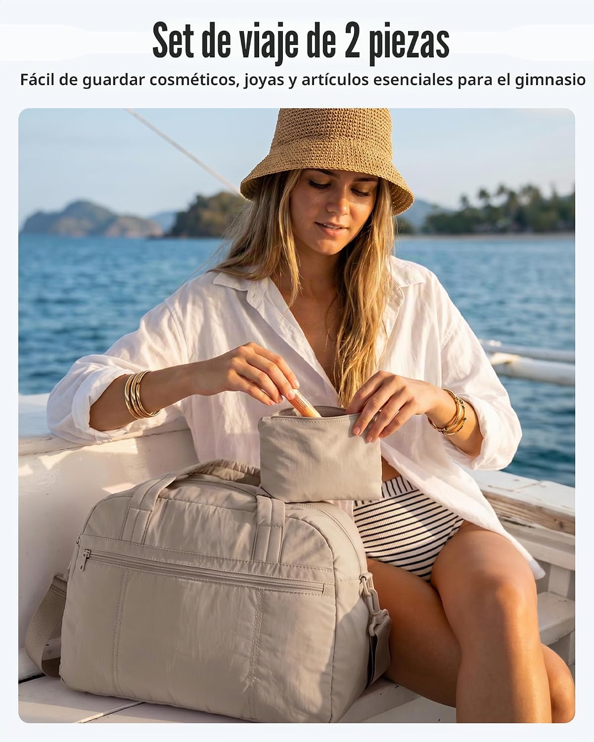 LIGHT FLIGHT Bolsa de gimnasio para mujer, bolsa de viaje ligera pa...