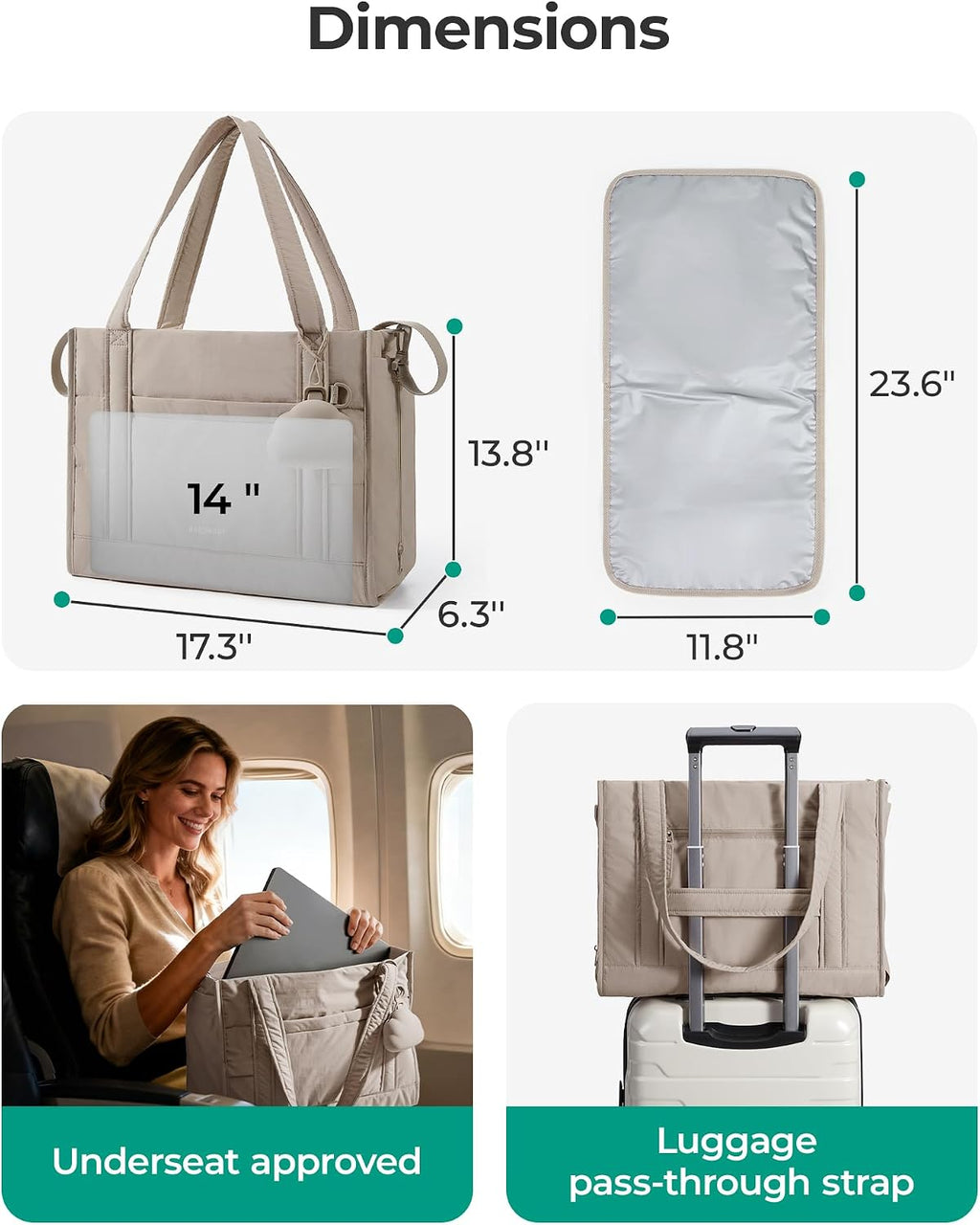 BAGSMART Bolsa de pañales ligera para viajes, trabajo | Funda para...