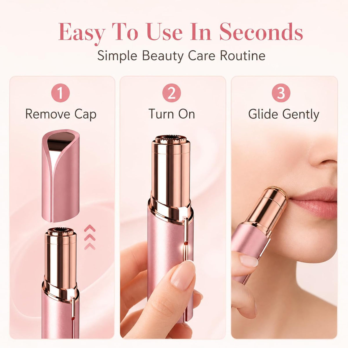 Removedor de vello facial impecable para mujeres, como se ve en la...