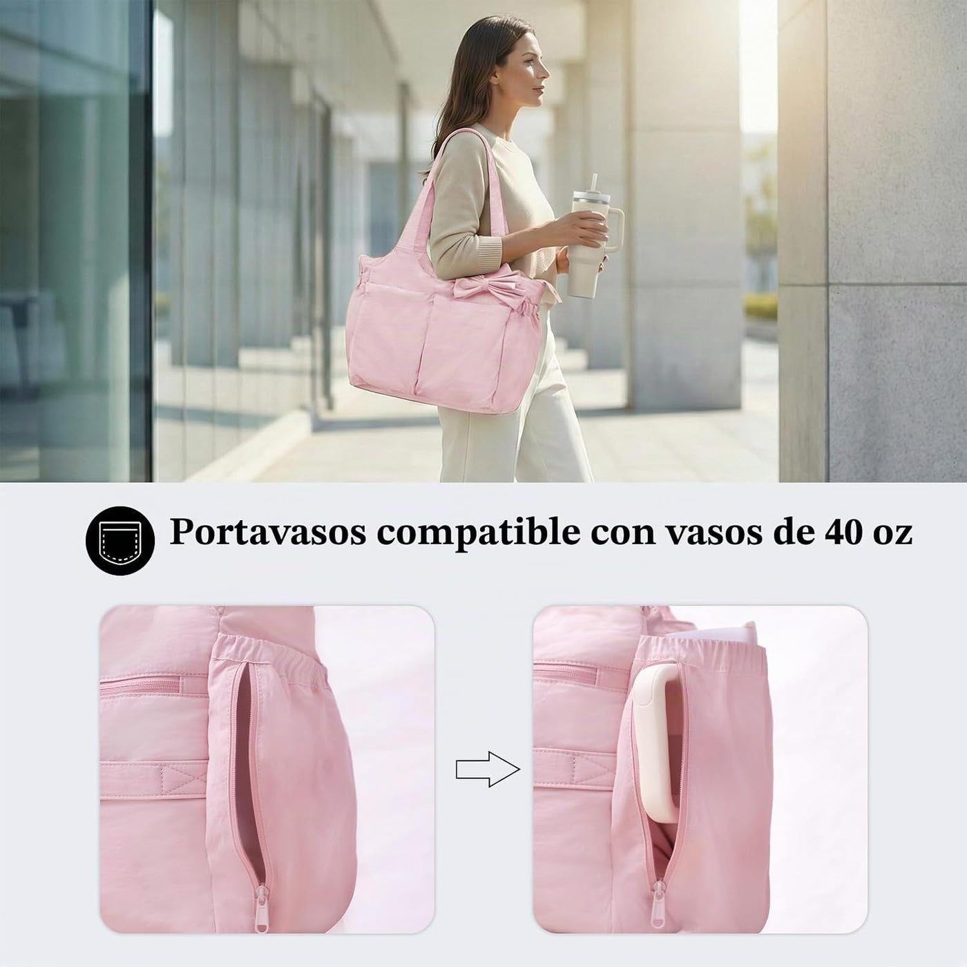 MOMINSIDE Bolsa de pañales de hospital para mujer, bolsa de bebé gr...