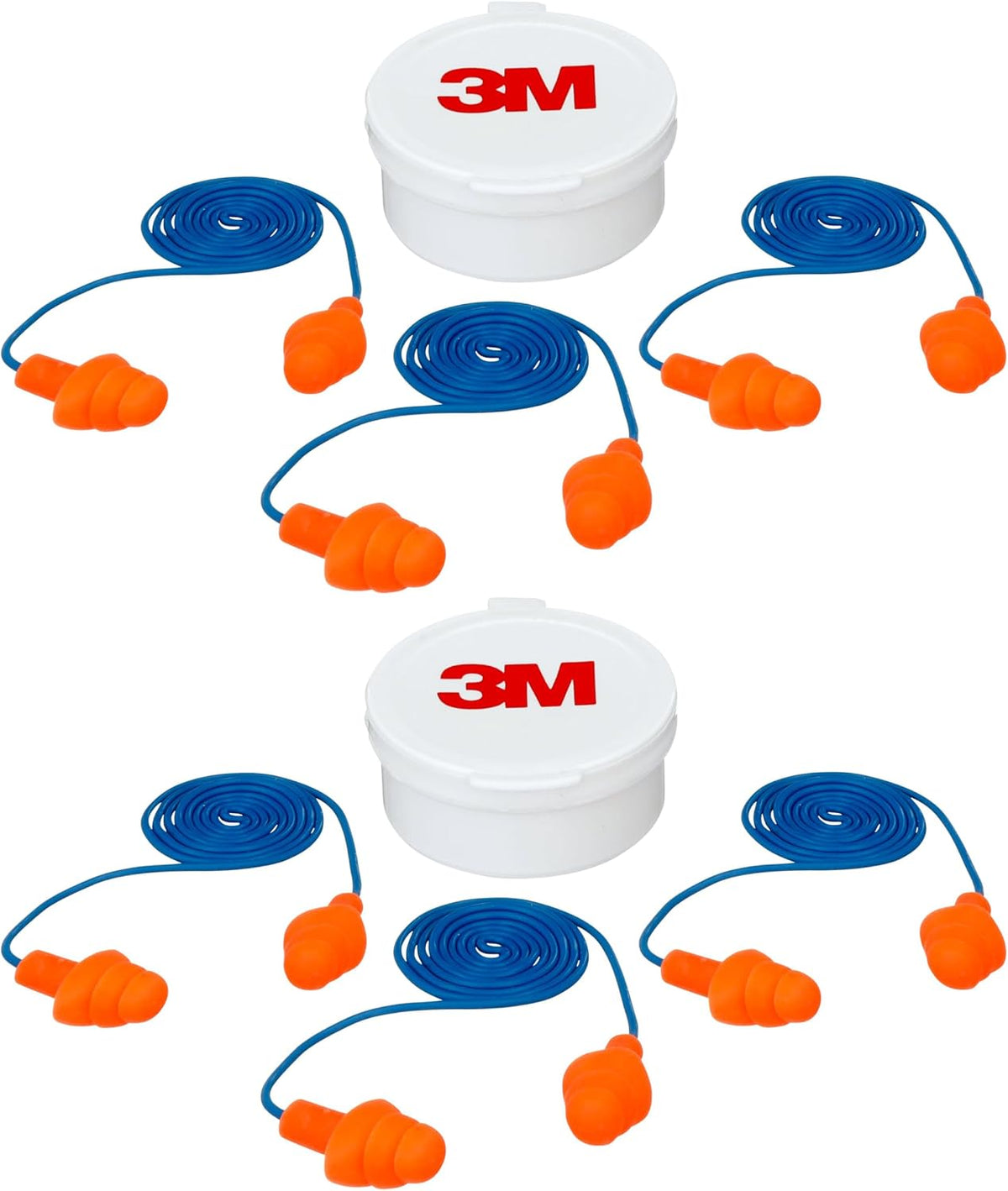 3M Tapones para los oídos reutilizables con cable, paquete de 3, cl...