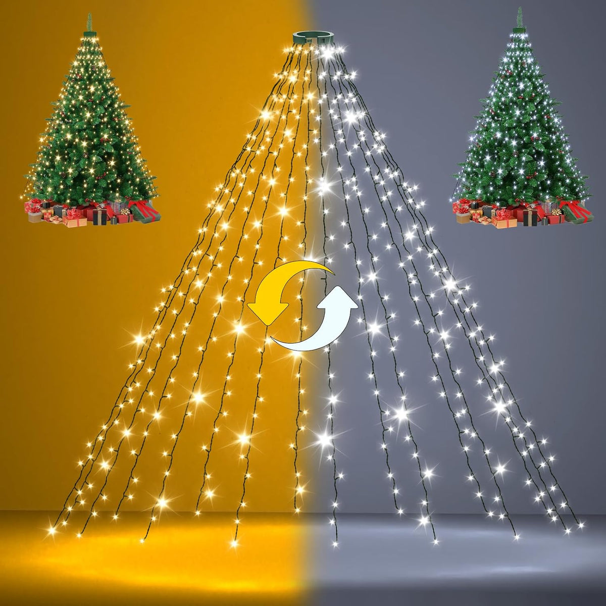 Luces de árbol de Navidad con control remoto, 6.5 pies, 400 luces L...