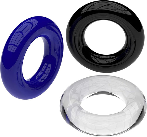 3 piezas de juguetes de goma de silicona de color anillos para homb...
