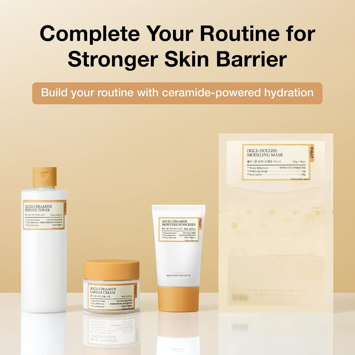 FULLY Rice Ceramide Moisture Protector solar SPF 50, sin fundición...