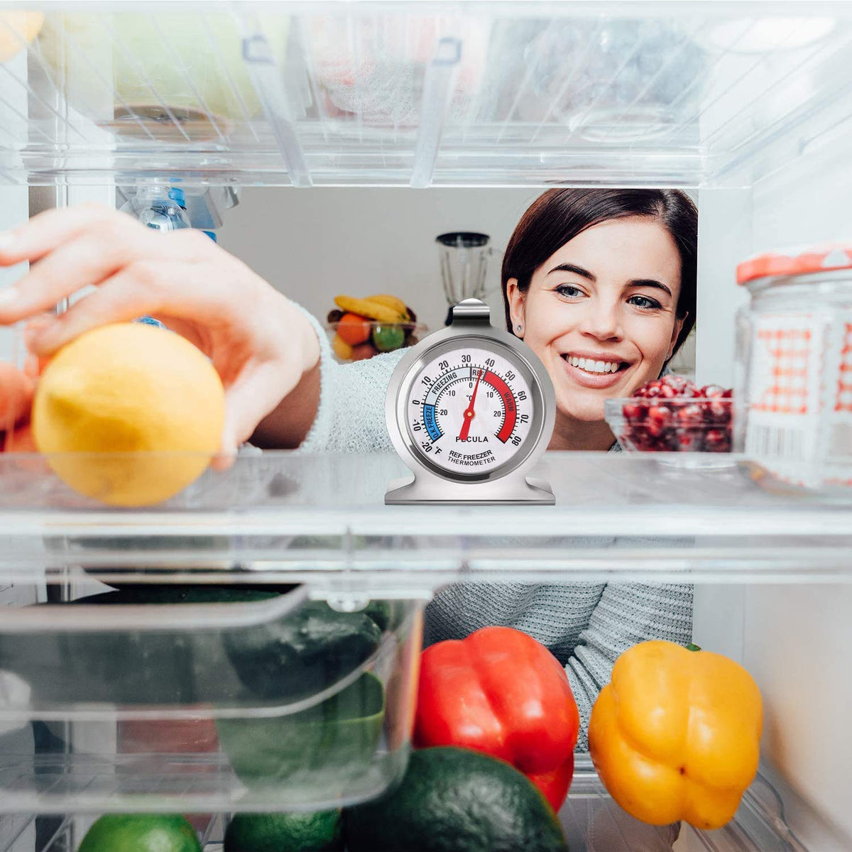 Paquete de 4 termómetros para refrigerador, -30-30 grados C\/-20-80...