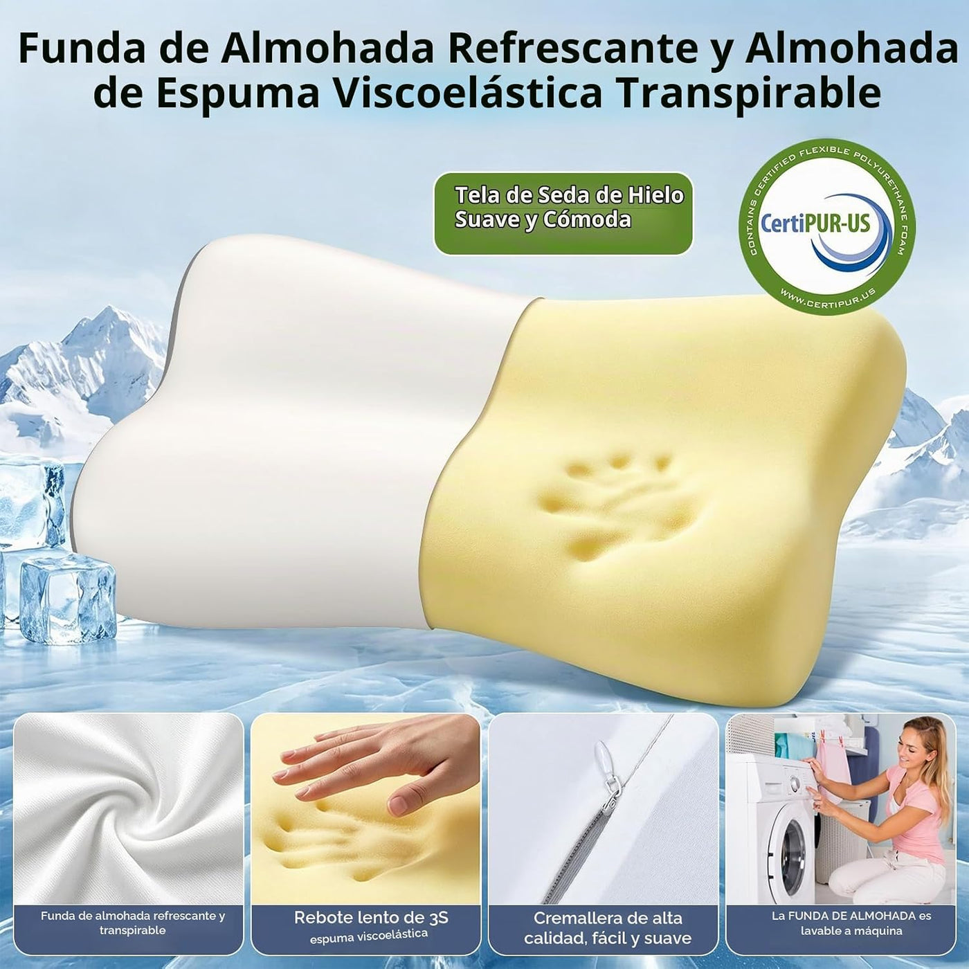 Polovo Almohada cervical para el cuello \u2013 Almohada ergonómica...