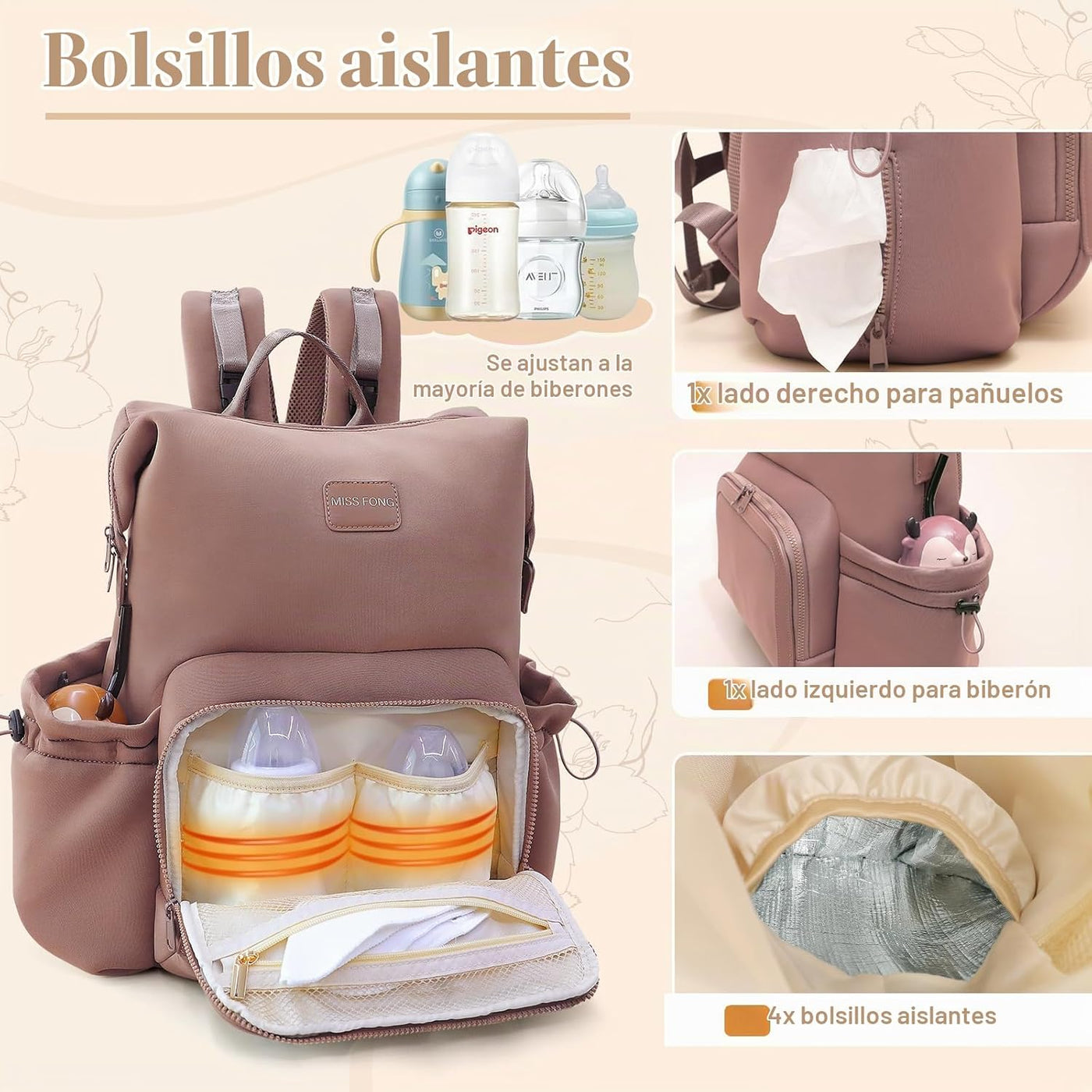 Miss Fong - Mochila para pañales Mochila de neopreno para bebé | Ma...