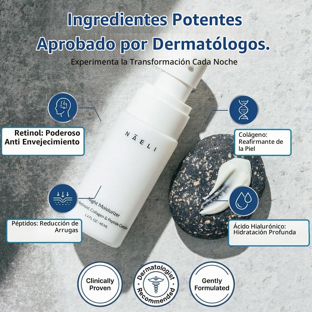 Crema de Retinoide - 4.25% Retinol Hidratante Nocturna para Cara y...