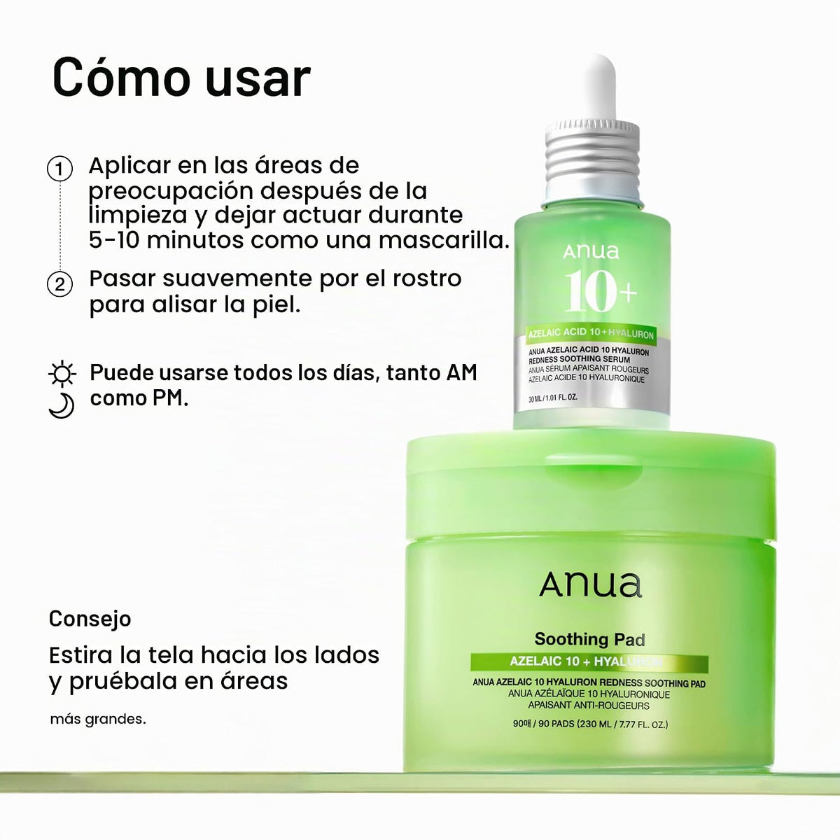 Anua Dúo calmante de preparación y refuerzo de enrojecimiento de ác...
