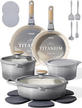 CAROTE Juego de utensilios de cocina de titanio de 17 piezas, juego...