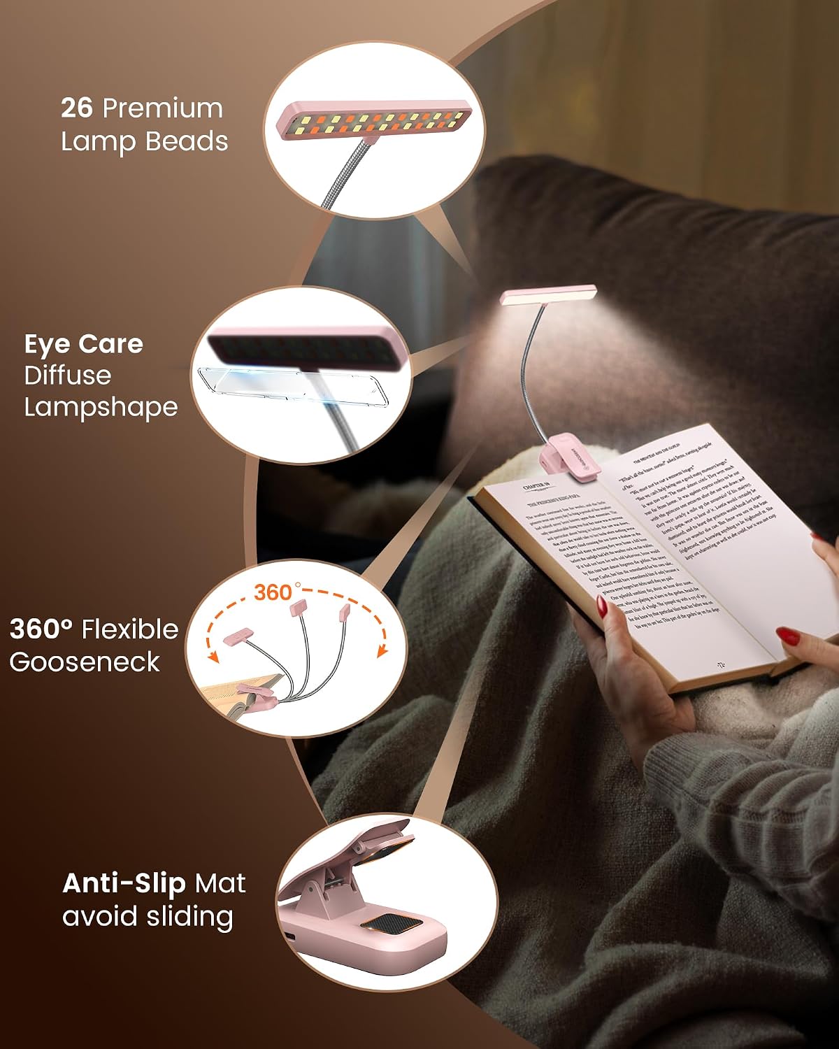 Glocusent Juego de iluminación doble: lámpara sin sombras con clip...