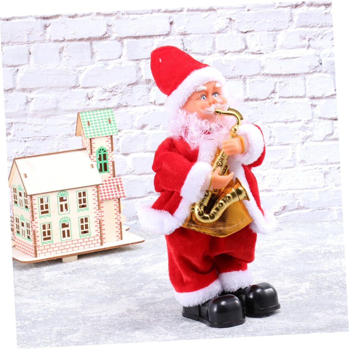ORFOFE Muñeco de Papá Noel bailando que canta, funciona con pilas,...