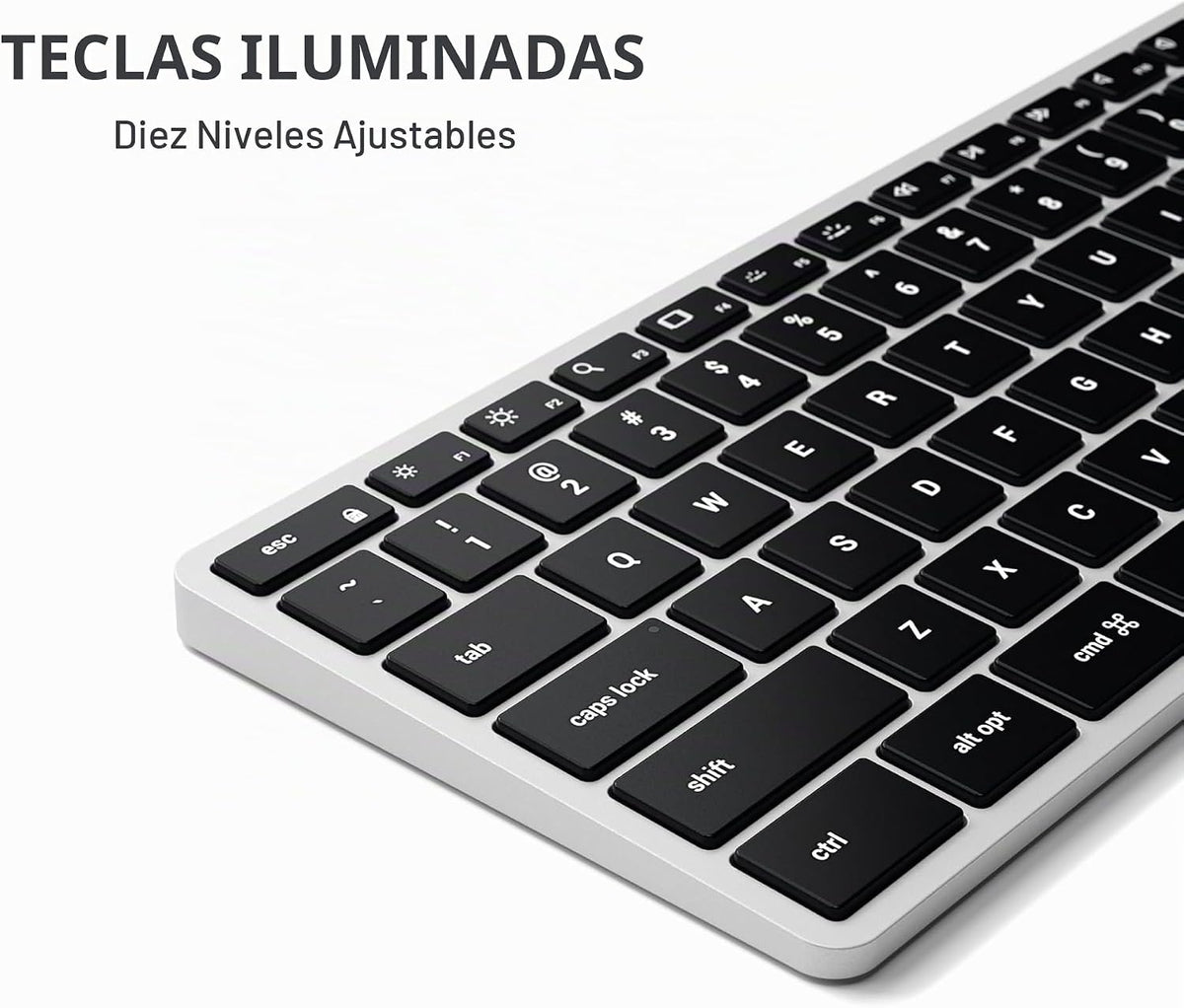 Satechi Slim X3 Teclado retroiluminado Bluetooth para Mac, teclas i...