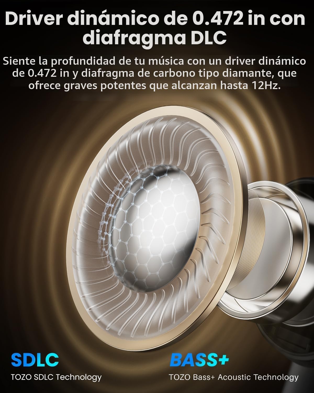 TOZO Auriculares inalámbricos con cancelación activa de ruido NC20...