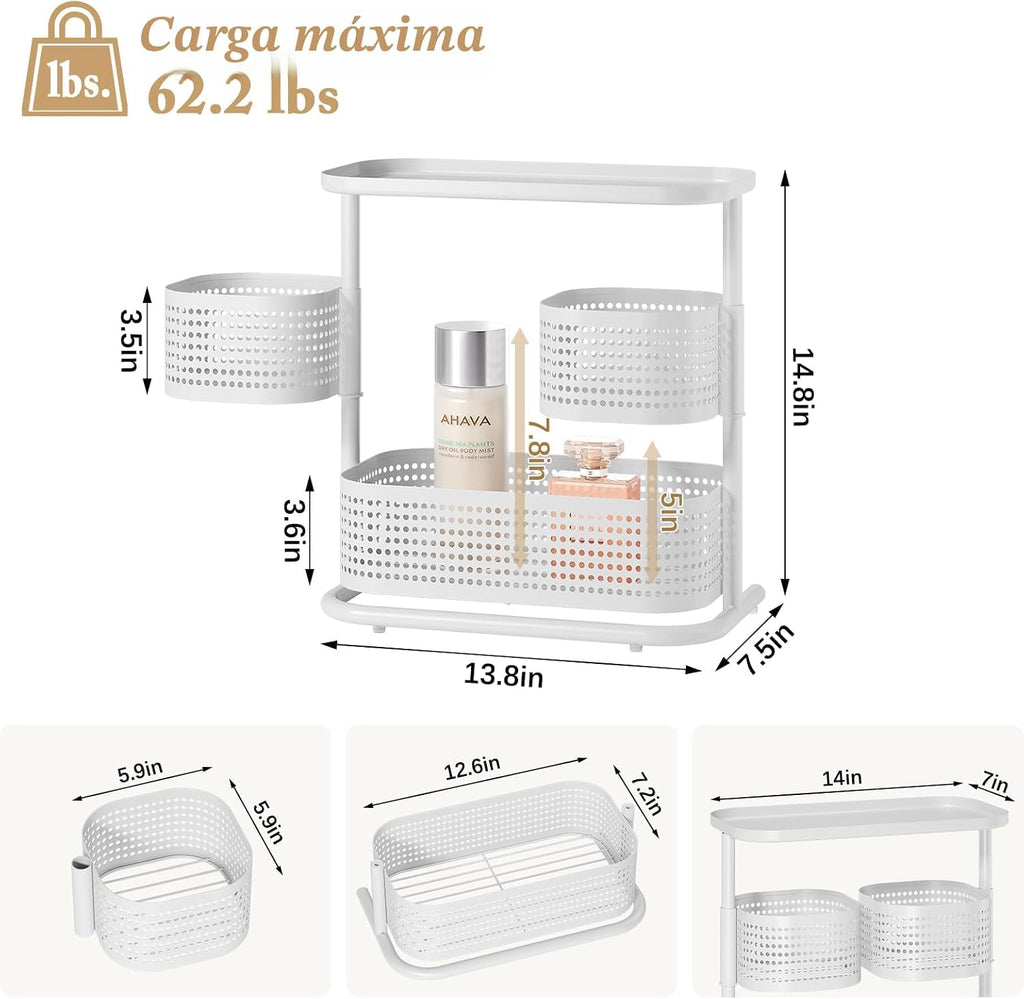 KINGRACK - Organizador de metal para mostrador de baño, estante gir...