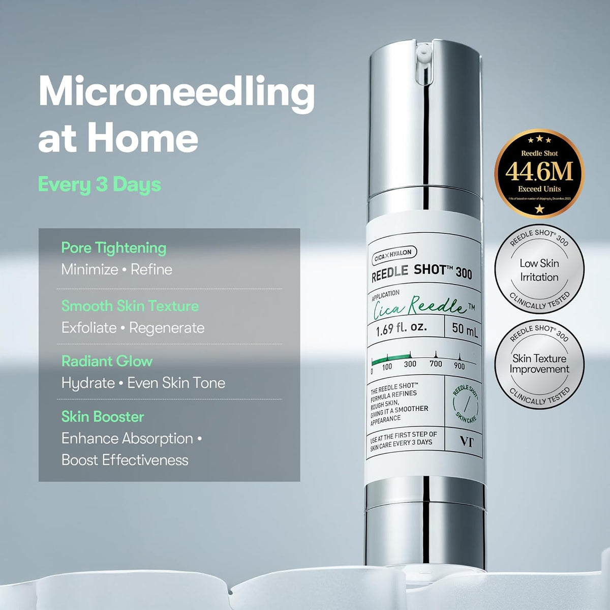 VT COSMETICS CICA Reedle Shot 300, Suero de Noche Avanzado Exosoma,...