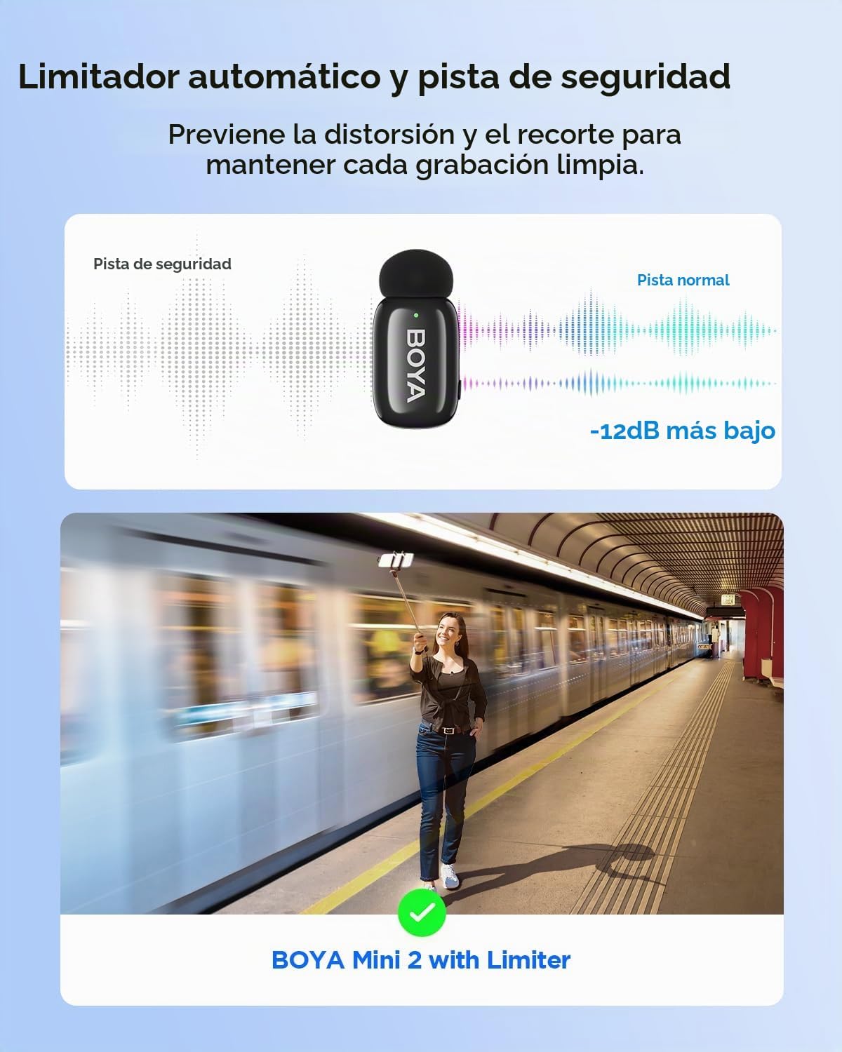 BOYA Mini 2 micrófono inalámbrico Lavalier con cancelación de ruido...