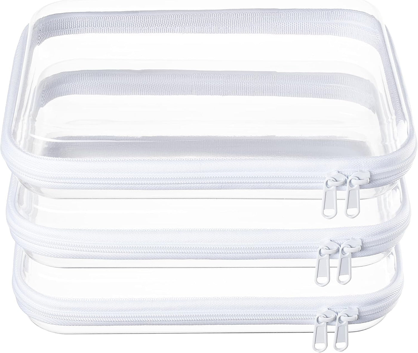 WELPIRT Paquete de 3 bolsas medianas transparentes con cremallera r...