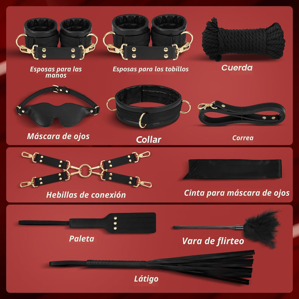 Juguetes sexuales de Bondage BDSM - 21 piezas de esposas de tobillo...