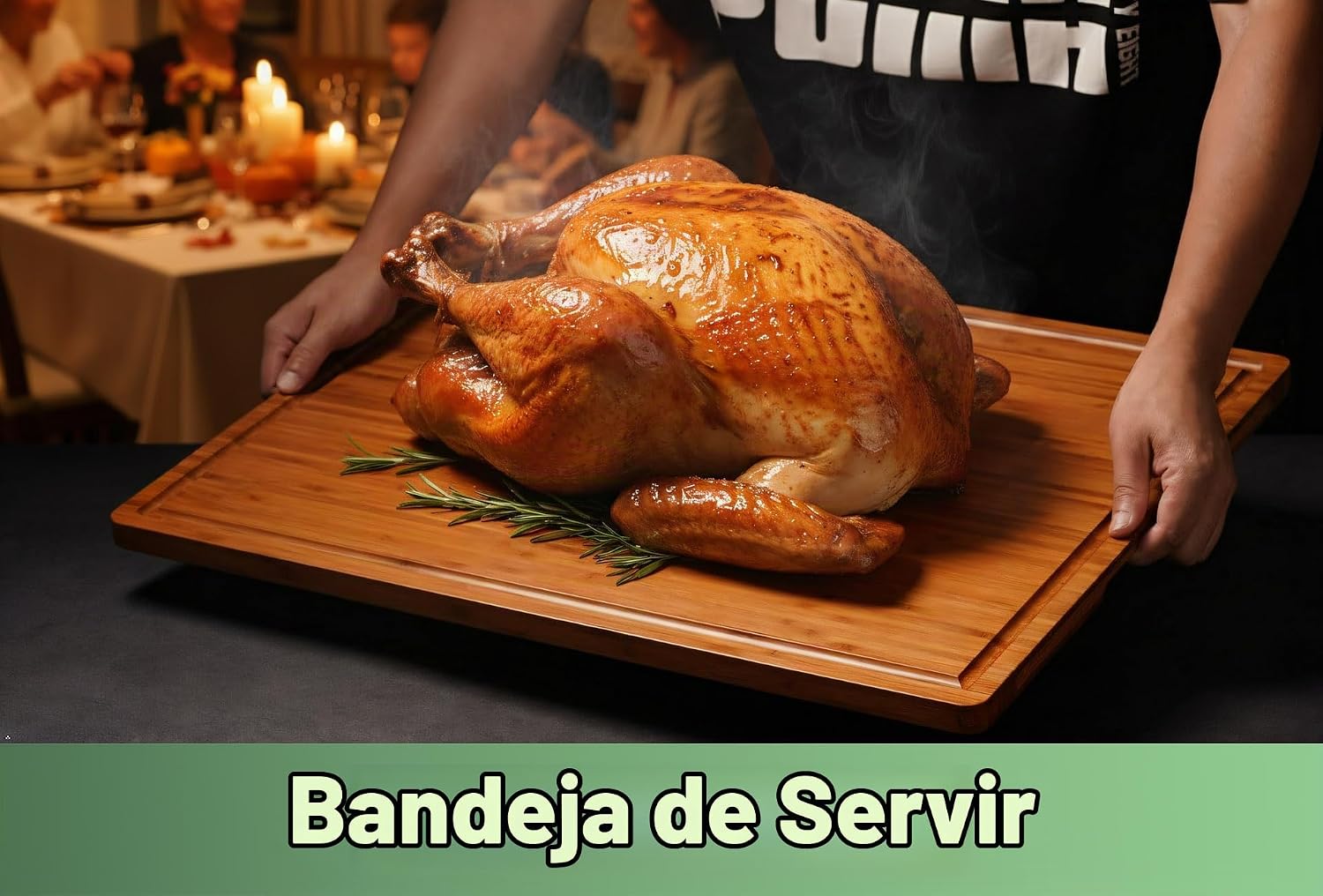 Tablas de cortar de bambú de 24 x 18 pulgadas, bandeja para servir...