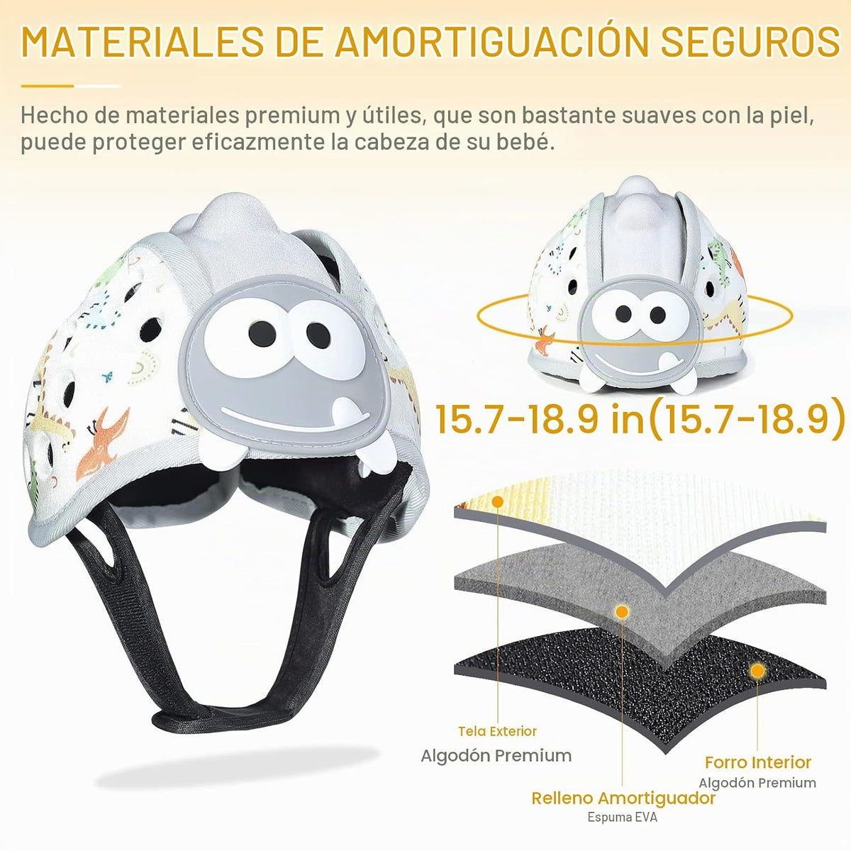 Protector de cabeza de bebé, casco infantil para gatear y caminar d...