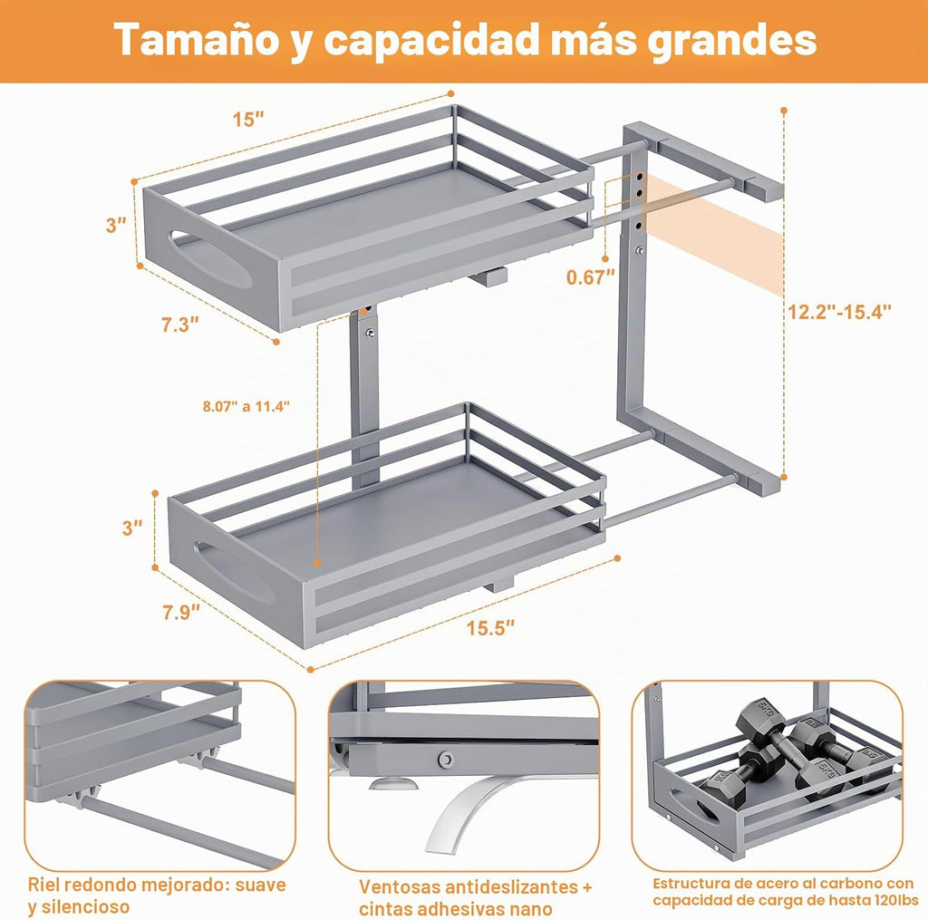 Organizador para debajo del fregadero, organizadores y almacenamien...
