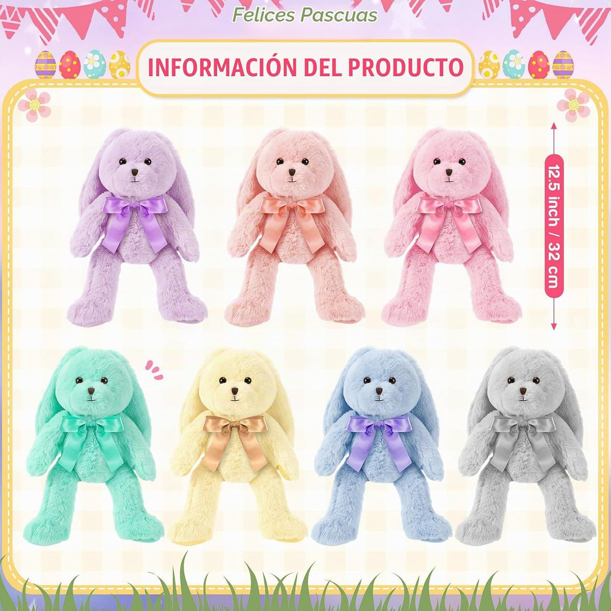 Civaner 7 piezas de animales de peluche a granel de 12.5 pulgadas,...