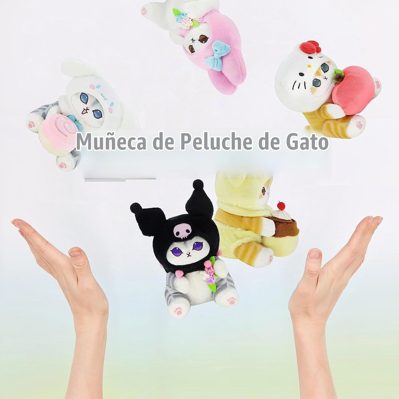 CNAANA Peluche de gato tiburón kawaii, juguete de peluche, animal d...