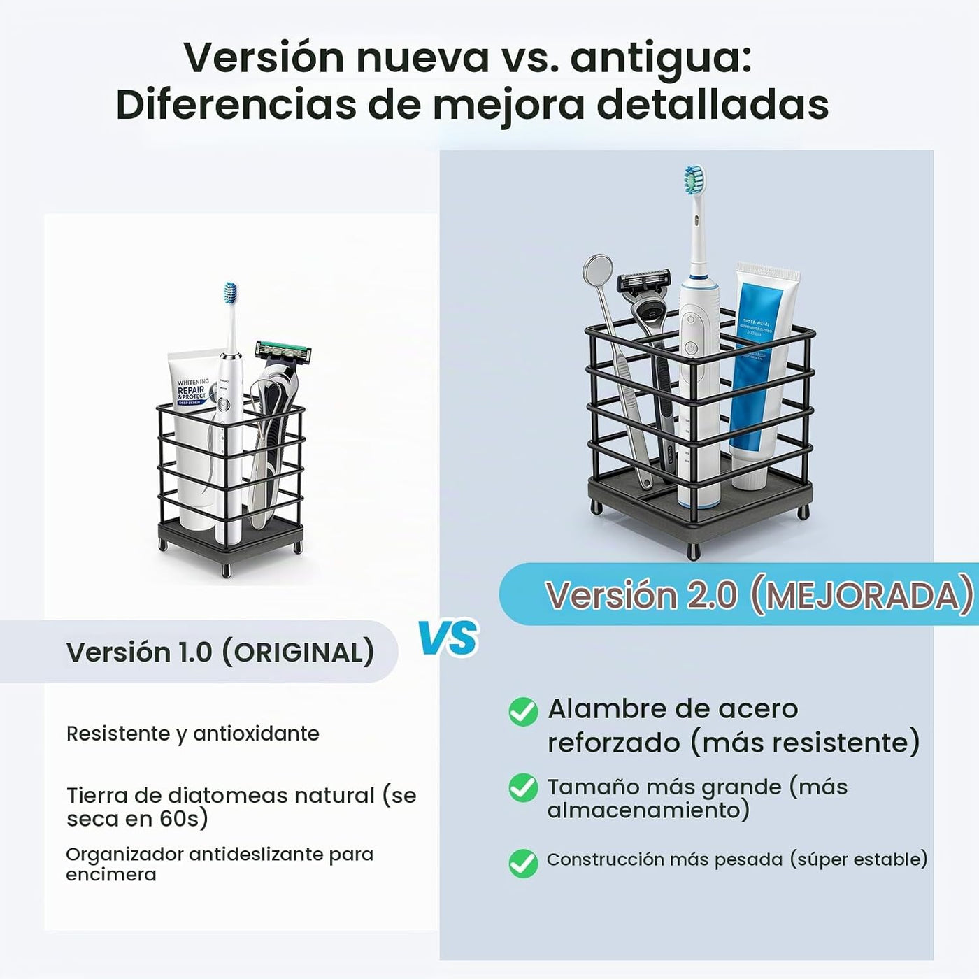 BOTEMY Portacepillos de dientes con alfombrilla de secado rápido, s...