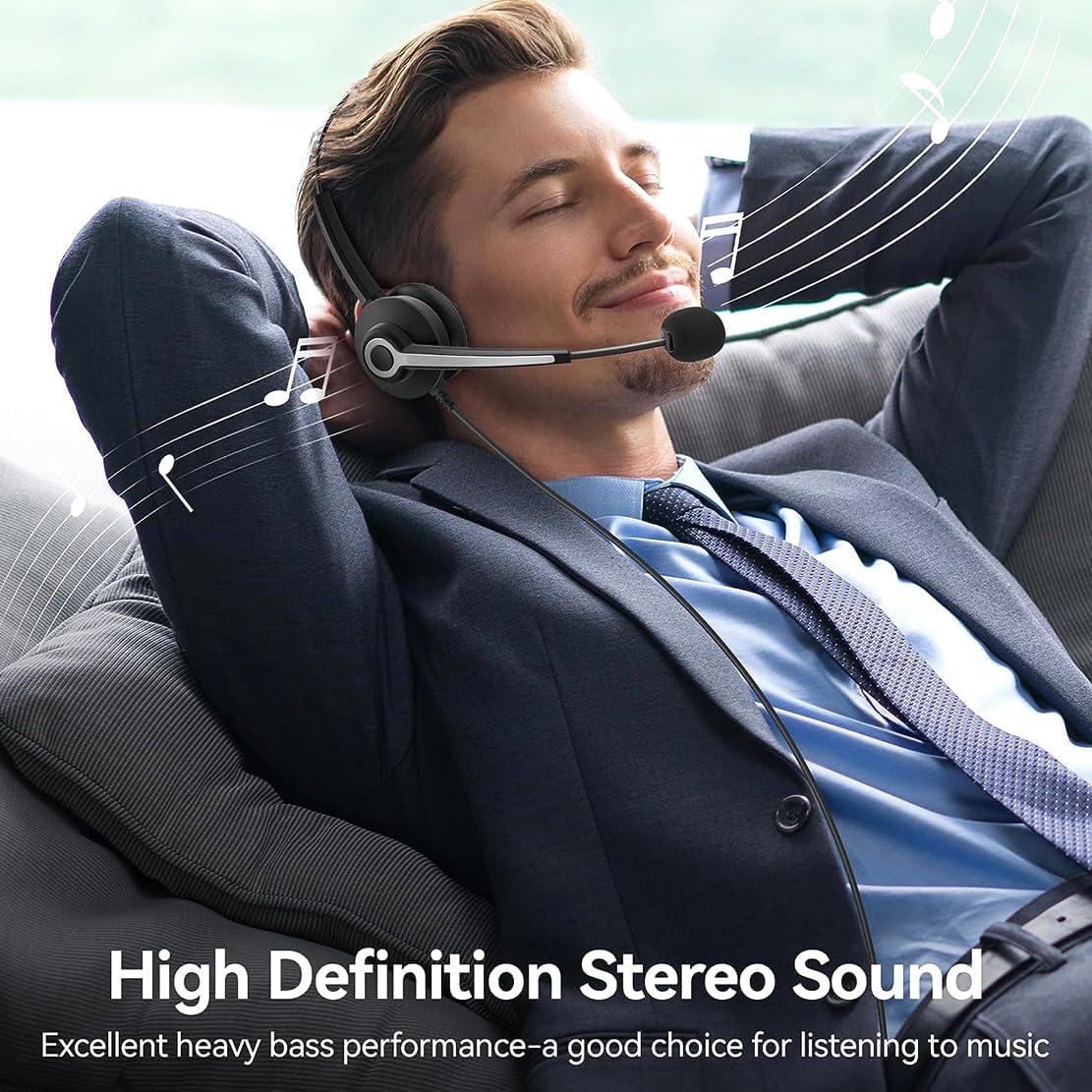 Wantek Auriculares estéreo con cable USB-A\/USB-C, ligeros, con can...