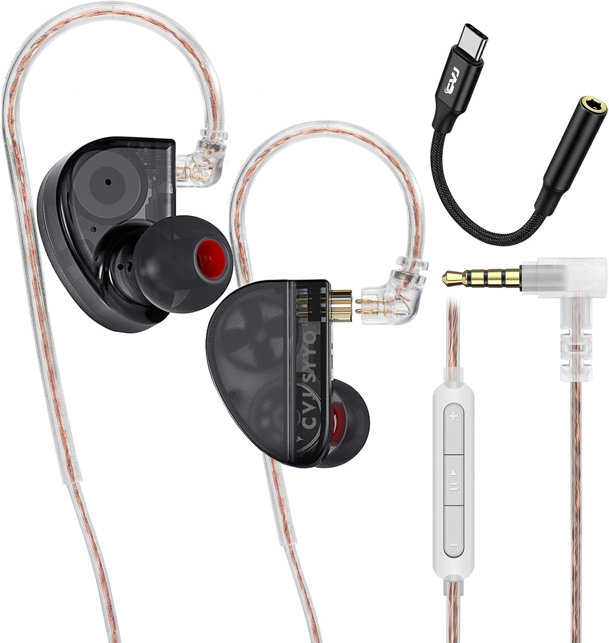 IEM de alta fidelidad equilibrado con 0.1 in+USB C, auriculares par...