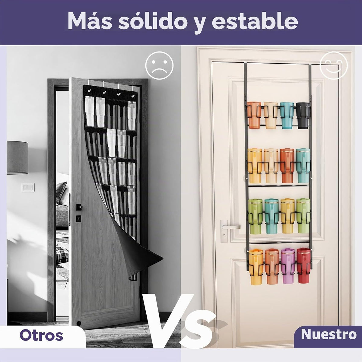 SWTYMIKI Organizador de botellas de agua de 4 niveles \u2013 Organi...