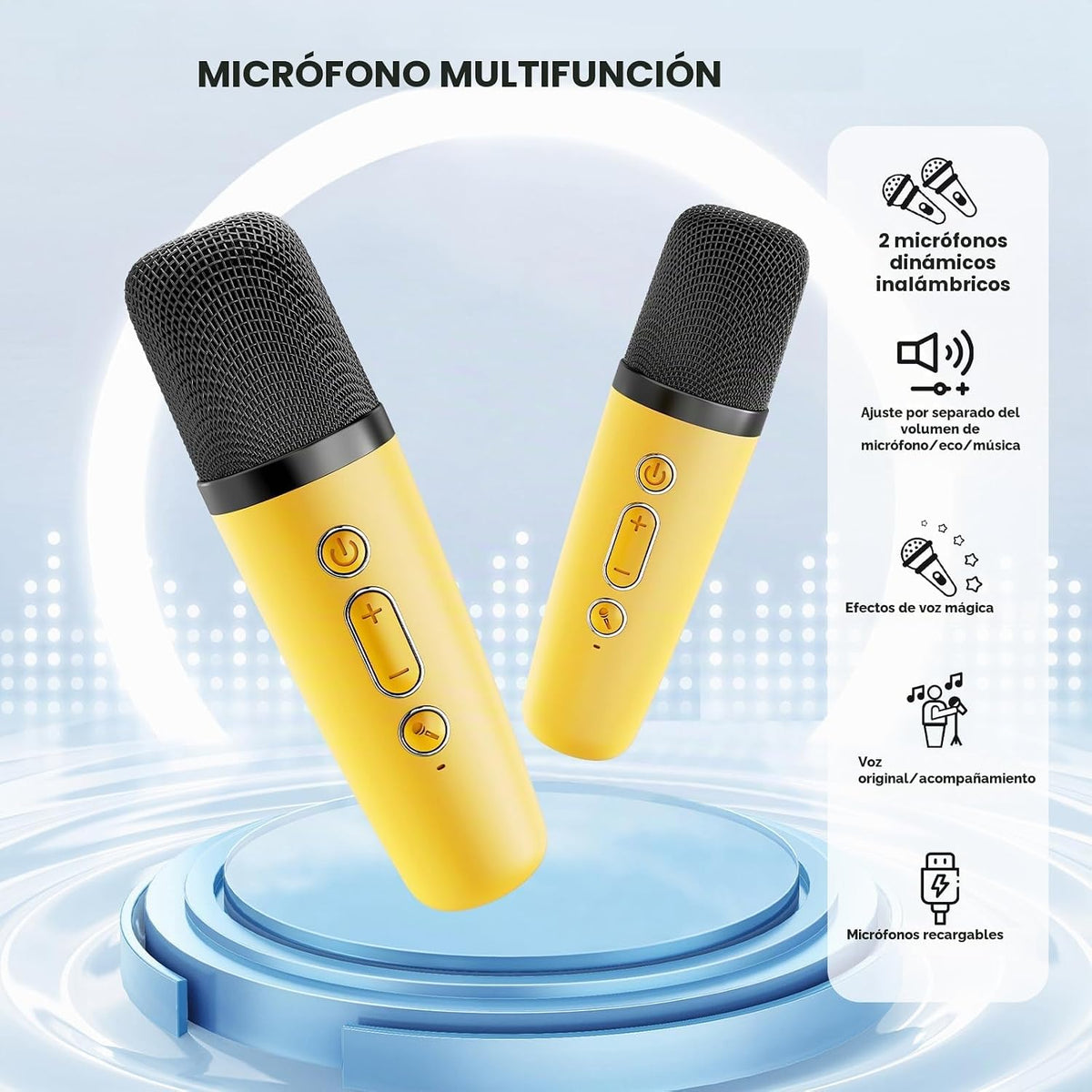 Micrófono de karaoke mini YLL para niños y adultos, altavoz Bluetoo...