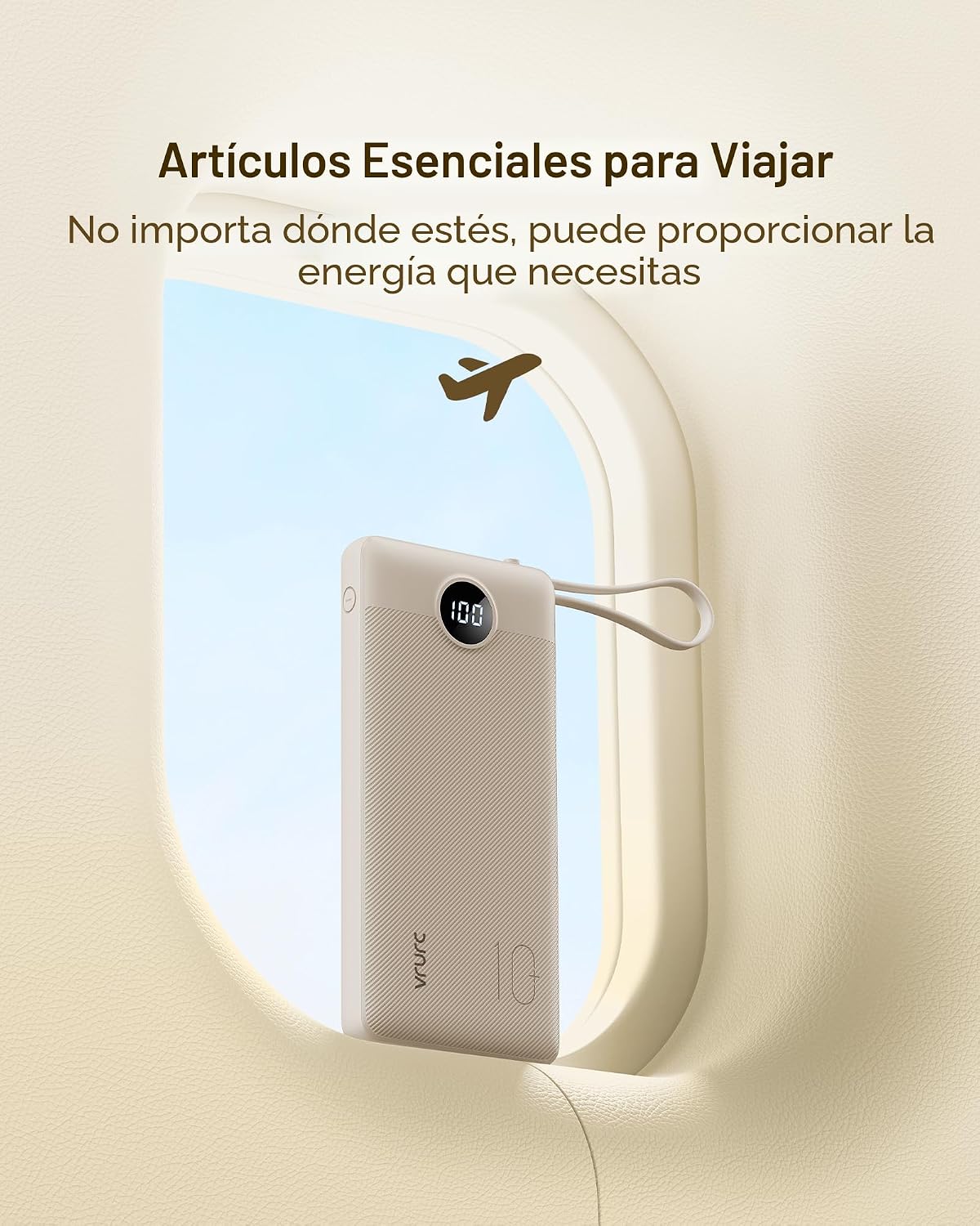 Cargador portátil VRURC, batería de 10000 mAh para viajes esenciale...