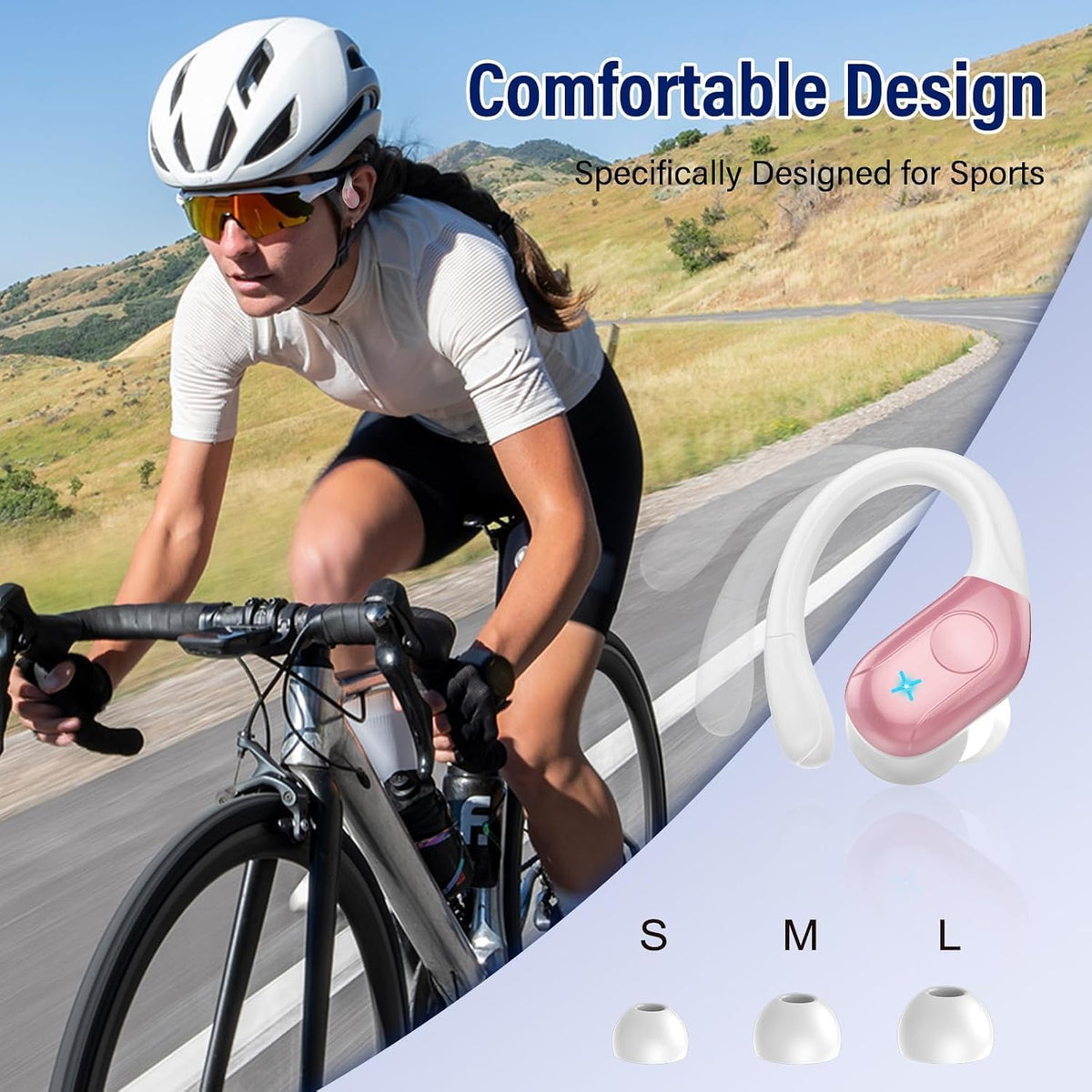 Qecnato Auriculares inalámbricos Bluetooth 5.4 deportivos, auricula...